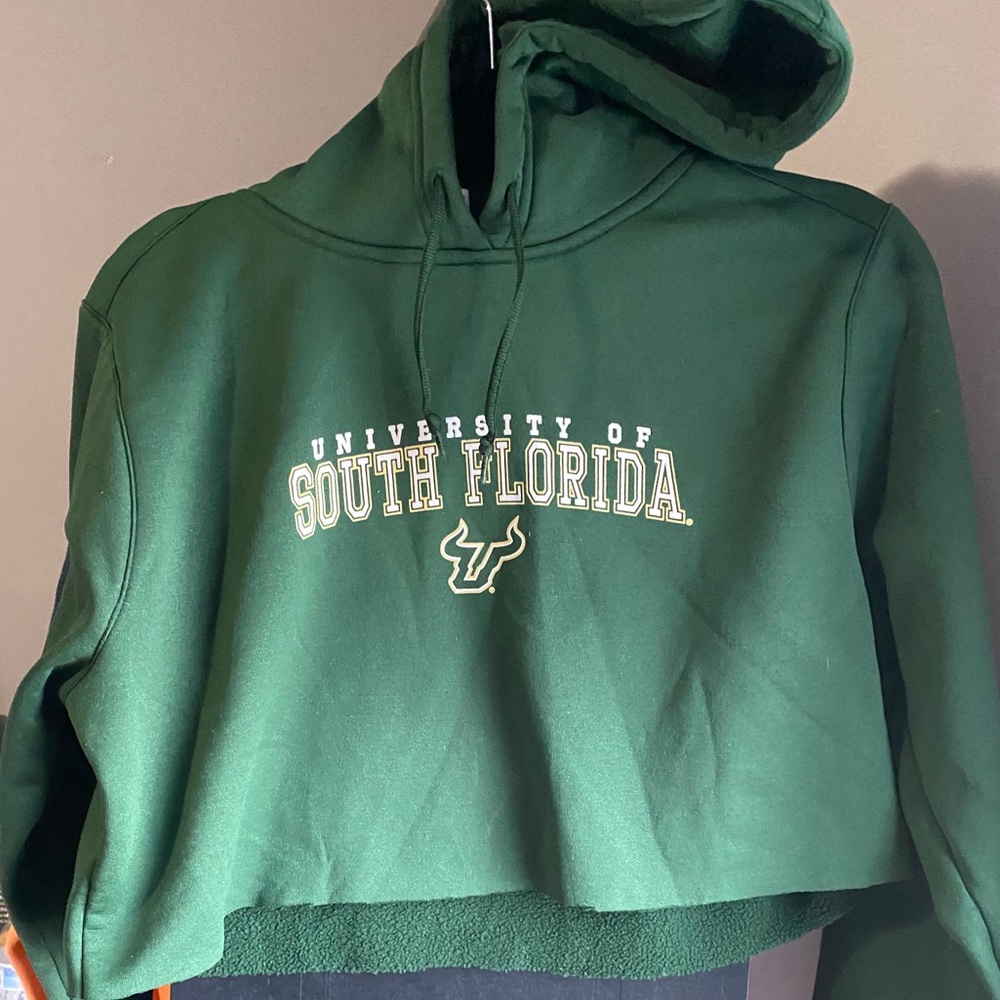uni of South Florida cropped hoodie